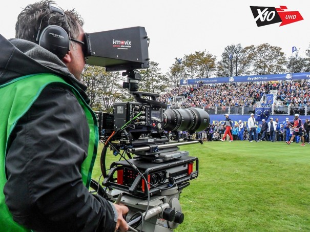 I-Movix X10 UHD ultra-slow-motion broadcast camera operated pitch-side at a major live event